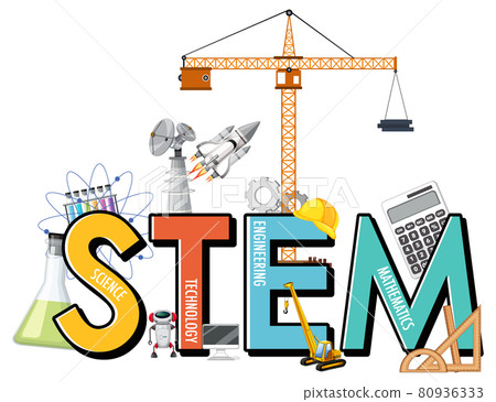 STEM education logo with icon ornament elements STEM education logo with icon ornament elements 80936333