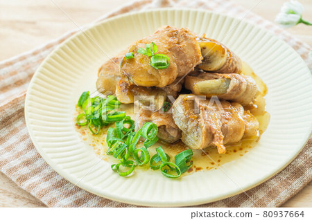 White eggplant meat roll butter soy sauce flavor White eggplant meat roll butter soy sauce flavor 80937664