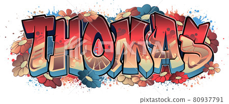Graffiti styled Name Design - Thomas Graffiti styled Name Design - Thomas 80937791