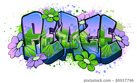 Peace in Graffiti Art - Stock Illustration [80937796] - PIXTA