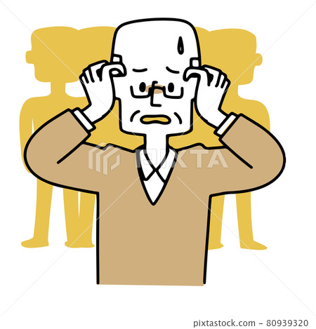 擔心眼睛的老年男性 擔心眼睛的老年男性 80939320