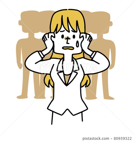 A woman in a suit that is worrisome A woman in a suit that is worrisome 80939322
