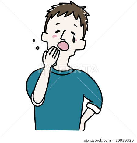 Yawning sleepy man Yawning sleepy man 80939329