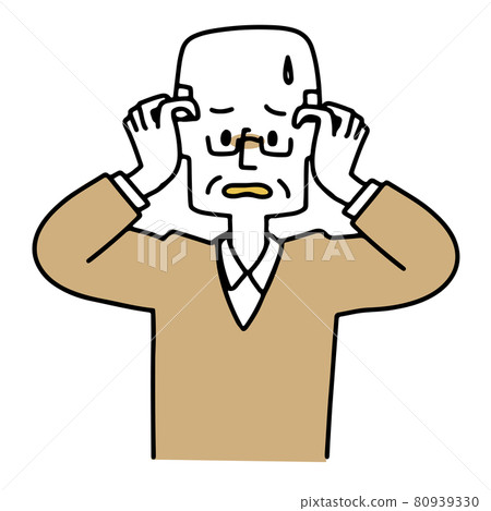 Elderly man holding his head Elderly man holding his head 80939330