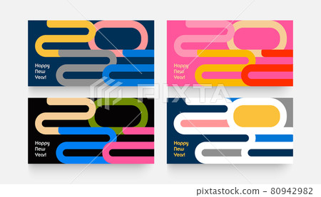 Happy New Year 2022 posters set. Design templates with typography logo 2022, creative design for seasonal holidays flyers, poster, banner, greetings and invitations, new year congratulations cards 80942982