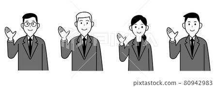 穿西裝的老闆下屬，男性和女性圖案插圖 80942983