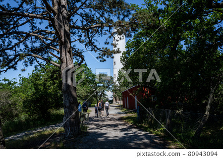 The lighthouse Tall Erik at the northern tip of the Baltic island of Oland The lighthouse Tall Erik at the northern tip of the Baltic island of Oland 80943094