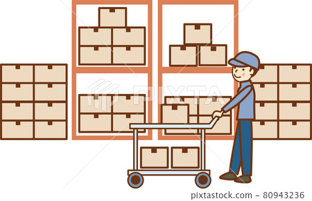 在倉庫工作的人。 80943236