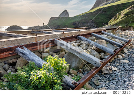 Abandones slipway rail in County Donegal - Ireland 80943255