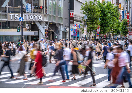 Tokyo cityscape of Japan 15,753 people The largest number in Japan. "Delta strain, vaccine effect is low ..." breaking news = August 7, Shibuya 80943343