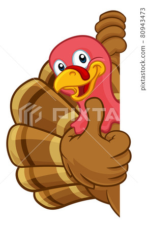 Turkey Thanksgiving or Christmas Cartoon Character 80943473