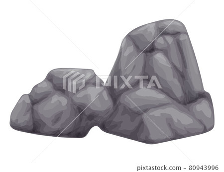 Gray stone on white background isolated image Gray stone on white background isolated image 80943996