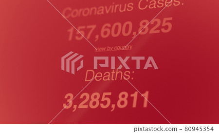 Coronavirus pandemic statistics on screen. Number of Covid 19 cases rising. Map data showing increasing numbers of Corona virus pandemic infected cases. international statistics. Health care concept. 80945354