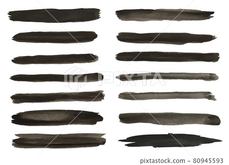 Watercolor brush strokes Set of vector watercolor brushes. Straight brush strokes. Watercolor brush strokes Set of vector watercolor brushes. Straight brush strokes. 80945593