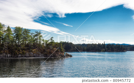 View of Beautiful Gulf Islands during a sunny day. 80945772