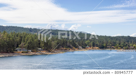 View of Beautiful Gulf Islands during a sunny day. View of Beautiful Gulf Islands during a sunny day. 80945777