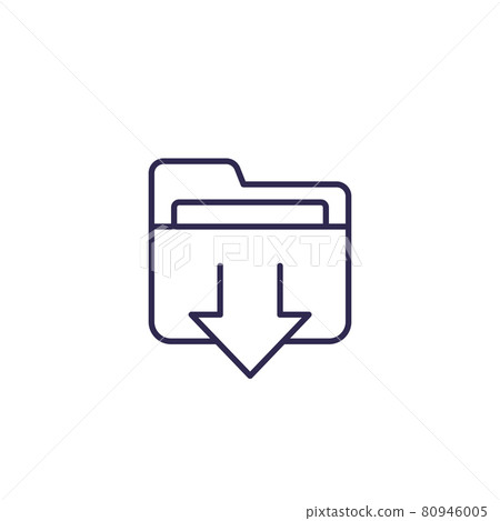 download folder line icon on white download folder line icon on white 80946005