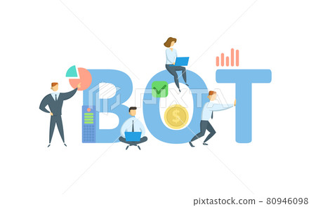 BOT. Concept with keyword, people and icons. Flat vector illustration. Isolated on white. BOT. Concept with keyword, people and icons. Flat vector illustration. Isolated on white. 80946098