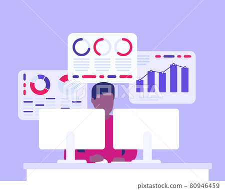 business analyst, man working with business data business analyst, man working with business data 80946459