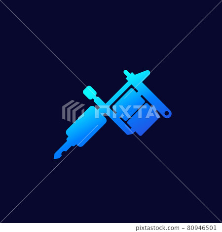 tattoo machine on dark, vector icon - Stock Illustration [80946501] - PIXTA