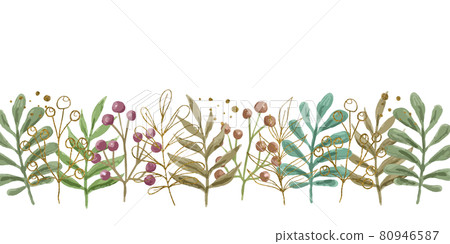 水彩風格天然植物材料矢量圖框裝飾框 插圖素材 圖庫
