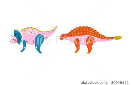 Dinosaur as Prehistoric Creature and Jurassic Predator Vector Set Dinosaur as Prehistoric Creature and Jurassic Predator Vector Set 80946851