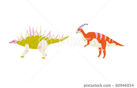 Dinosaur as Prehistoric Creature and Jurassic Predator Vector Set Dinosaur as Prehistoric Creature and Jurassic Predator Vector Set 80946854