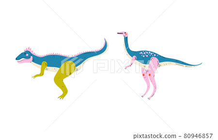 Dinosaur as Prehistoric Creature and Jurassic Predator Vector Set Dinosaur as Prehistoric Creature and Jurassic Predator Vector Set 80946857