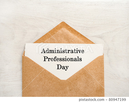 Admin Day Greeting Card. Close-up, view from above Admin Day Greeting Card. Close-up, view from above 80947199