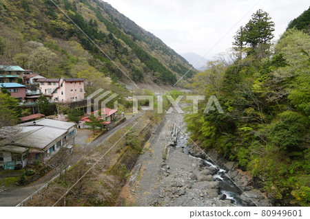 山梨縣早川町七面山山路入口附近的春木川 山梨縣早川町七面山山路入口附近的春木川 80949601