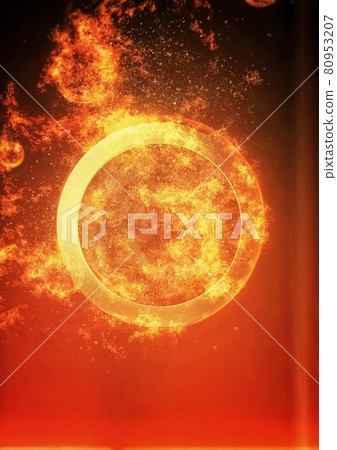 Illustration of a burning ring of fire Illustration of a burning ring of fire 80953207