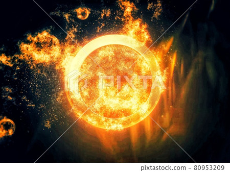 Illustration of a burning ring of fire Illustration of a burning ring of fire 80953209