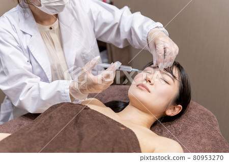 Women undergoing cosmetic surgery (glabella / injection) Women undergoing cosmetic surgery (glabella / injection) 80953270