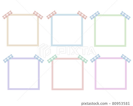 Illustration material: Notepad set with colorful masking tape 80953581