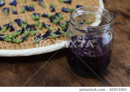 Experiment of petal dyeing with butterfly pea 80953963