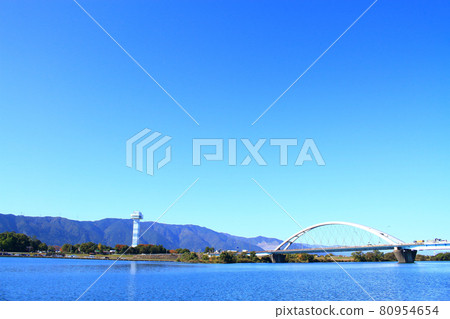 岐阜縣會津市長良河和綠泰特/ Observation望塔周圍的風景 岐阜縣會津市長良河和綠泰特/ Observation望塔周圍的風景 80954654