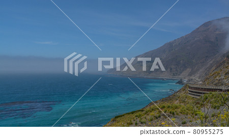 The beautiful coastline of the Pacific Ocean in Monterey County, California 80955275