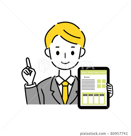 商人和平板電腦 80957741