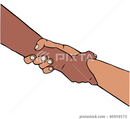 Helping hand vector illustration in cartoon style. 80958573