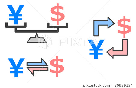 顯示日元和美元之間的匯率波動的插圖 80959154