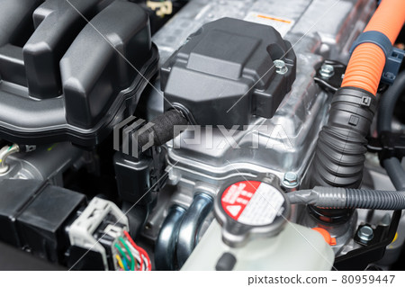 Engine room of a new car Engine room of a new car 80959447