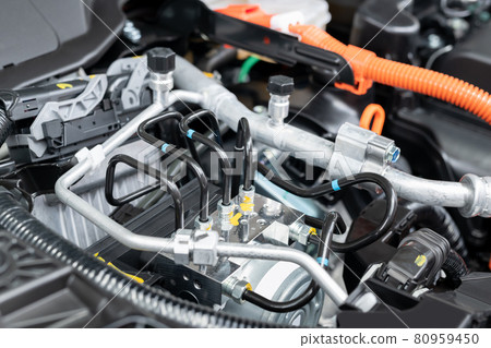 Engine room of a new car 80959450