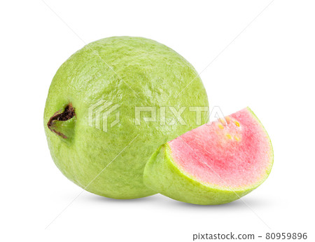 Pink Guava fruit isolated on white Pink Guava fruit isolated on white 80959896