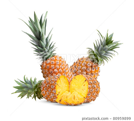 pineapple slices isolated on the white 80959899