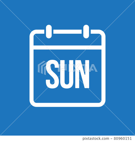 Template icon page calendar, day of week Sunday Template icon page calendar, day of week Sunday 80960151
