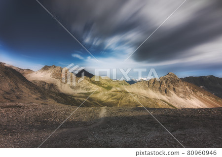 Desert landscape on the Swiss Alps in the Grisons region Desert landscape on the Swiss Alps in the Grisons region 80960946