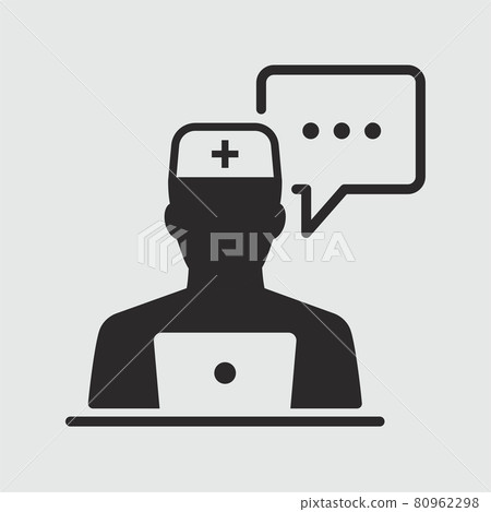 Online doctor icon. Vector illustration for sites and mobile application. Online doctor icon. Vector illustration for sites and mobile application. 80962298