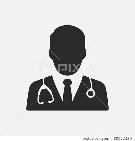 Doctor icon with stethoscope. Vector illustration. Doctor icon with stethoscope. Vector illustration. 80962329