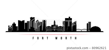 Fort Worth skyline horizontal banner. Fort Worth skyline horizontal banner. 80962621