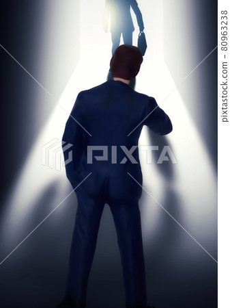 Illustration of a challenging businessman 80963238